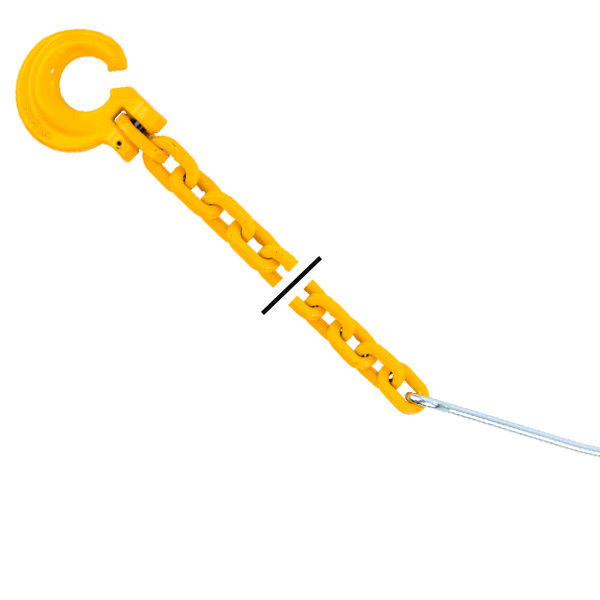 Chokerkette_TypD_VKG_G12_gelb Profilstahlkette PEWAG Choker PRO - Güte 12  - Typ D - 8mm - 4 Kant