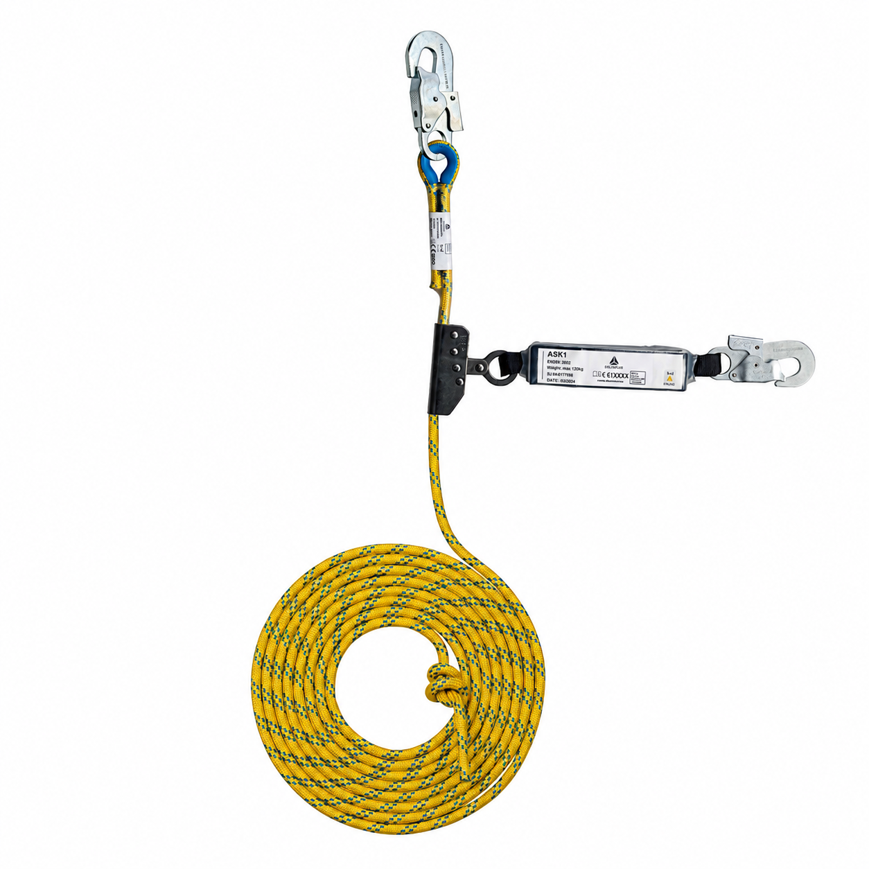 ASK1, mit laufendes Auffanggerät mit BFD, Kernmantelseil 12mm, Länge: 15m