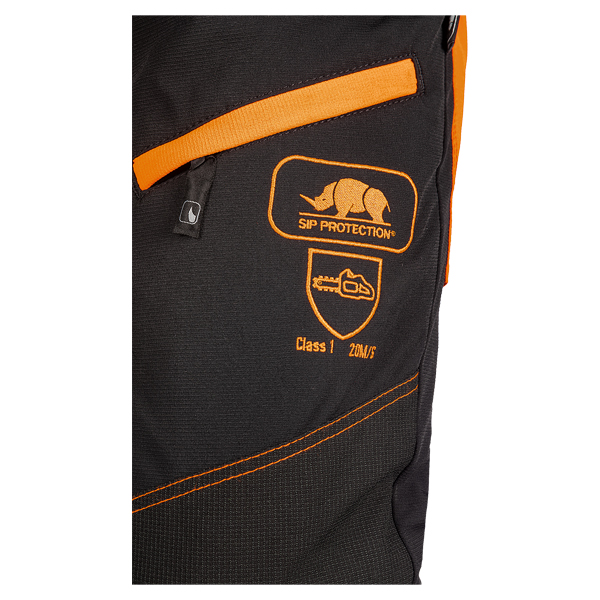 SIP Ninja EVO Schnittschutzhose, Schnittschutzklasse 1 - schwarz-orange
