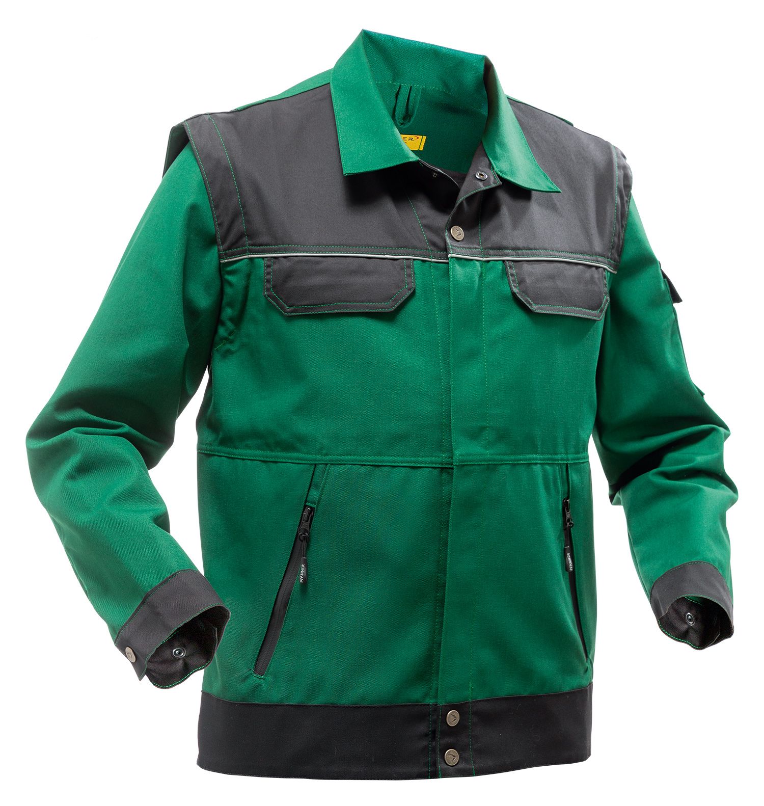 StretchZone Canvas Arbeitsjacke grün-schwarz