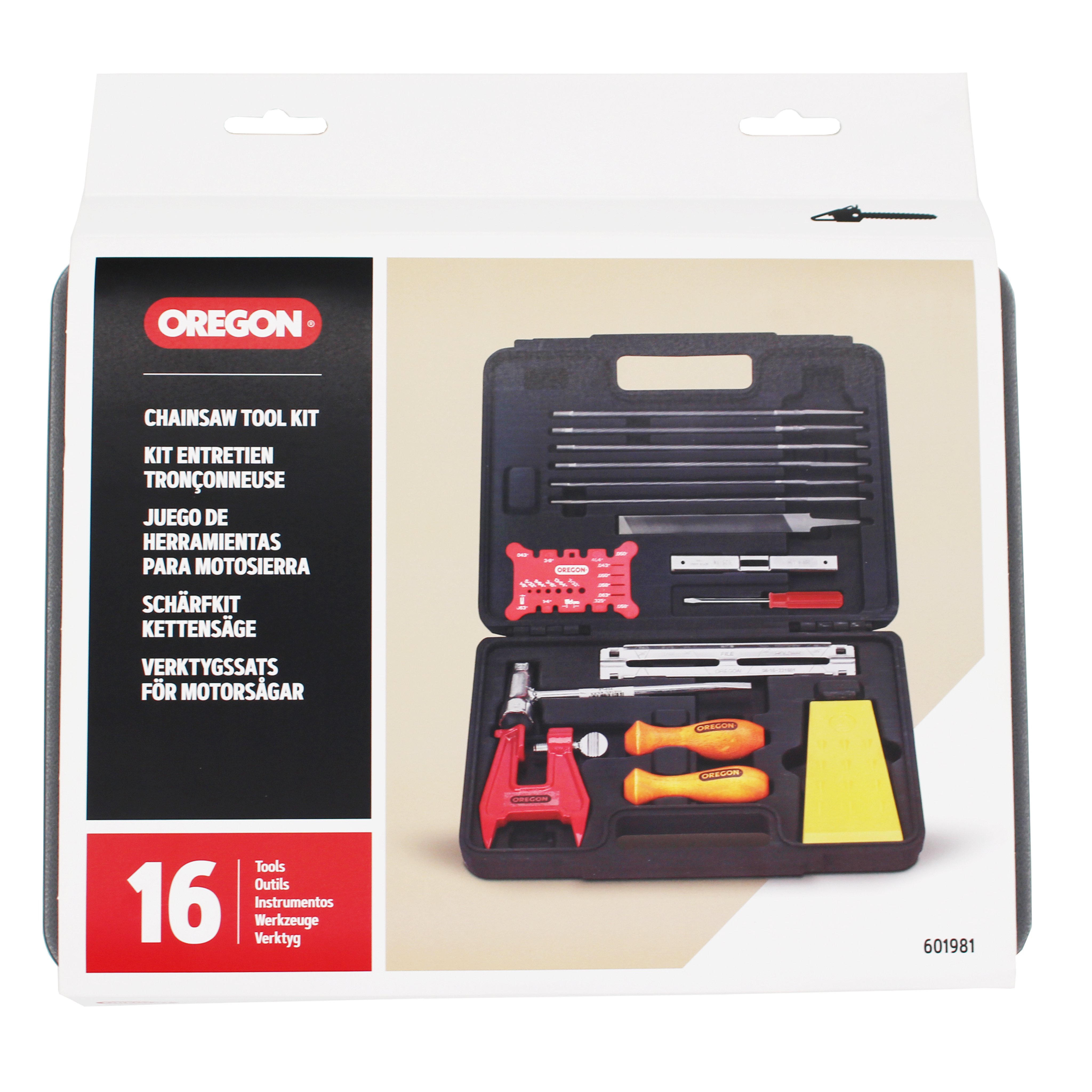 Oregon Schärfsatz (16 Werkzeuge) mit Hartschalenkoffer