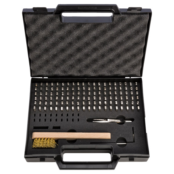 Prägetypen Sortiment im Koffer