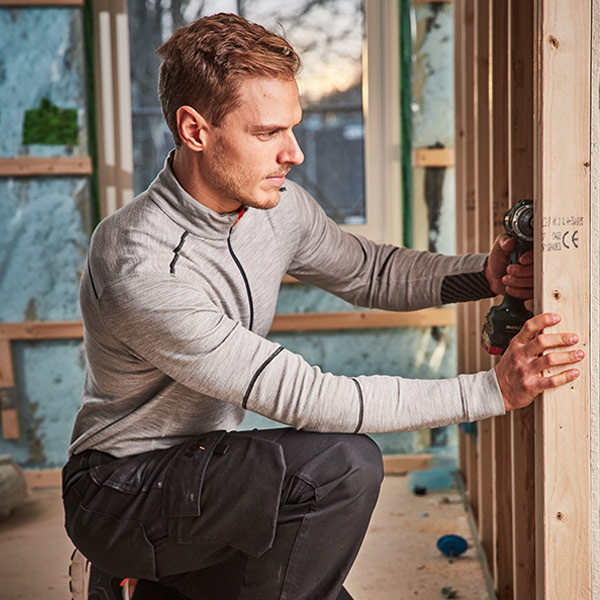 Helly Hansen Lifa Merino Half Zip Funktionsshirt langarm, Grau-Melange