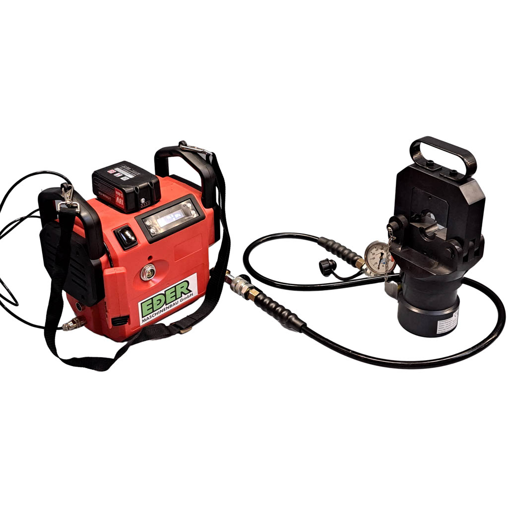 EDER Presswekzeuge komplett, mit Akku-Pumpe**, inkl. 1 Satz Pressbacken und Schmierfett EDER Presswekzeuge komplett, mit Akku-Pumpe**, inkl. 1 Satz Pressbacken und Schmierfett