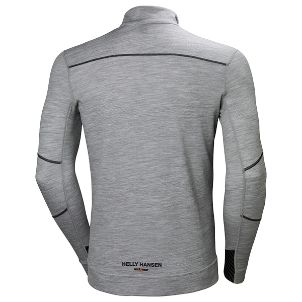 Helly Hansen Lifa Merino Half Zip Funktionsshirt langarm, Grau-Melange