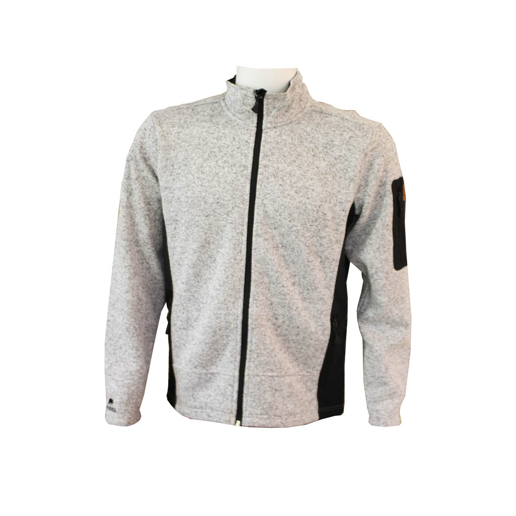 Arvid Strickfleece Jacke Hellgrau-Schwarz  Arvid Strickfleece Jacke Hellgrau-Schwarz