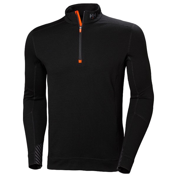 Helly Hansen Lifa Merino Half Zip Funktionsshirt langarm, Schwarz