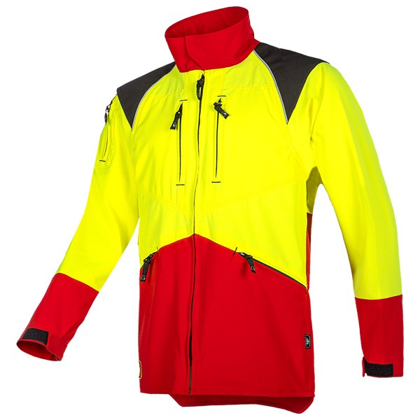 SIP Forest Pro Forstjacke, Rot-Neongelb