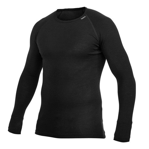 Woolpower Crewneck Lite Longsleeve, langarm, schwarz