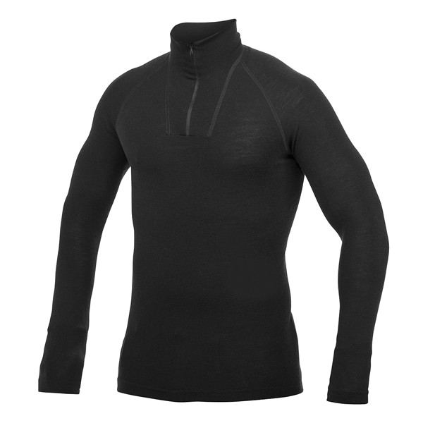 Woolpower Zip Turtleneck lite langarm, schwarz