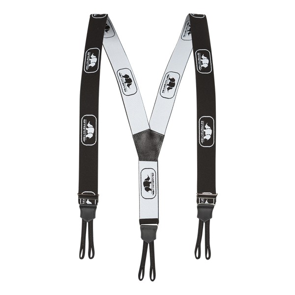 SIP Hosenträger mit Schlingen, 4cm breit , Länge verstellbar, weiß-schwarz