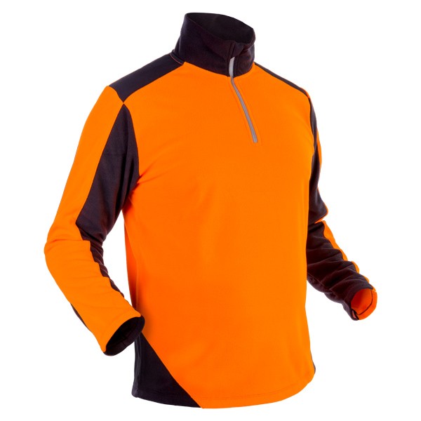 GRÜNHOLZ® Pro³® Fleeceshirt - langarm, Orange-Anthrazit